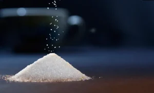 Pile of white sugar
